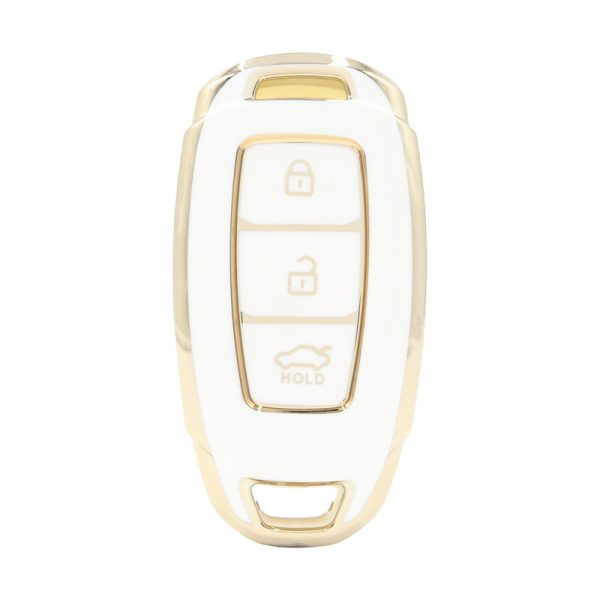 3 Button White Car Key Cover To Suit Hyundai i30