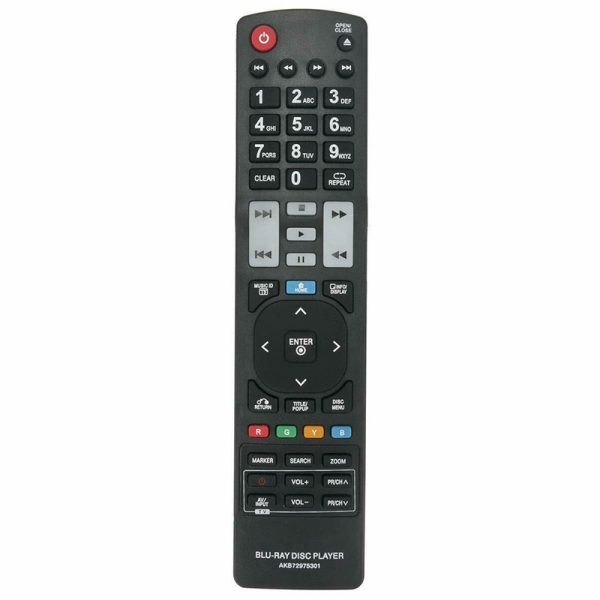 AKB72975301 Remote Replacement for LG Blu-ray Disc DVD Player BD550 BD560 BD565