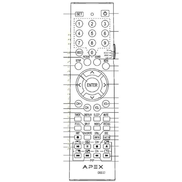 Apex CK5CC1 TV Remote Control