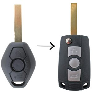 Complete To Suit BMW 3 Button Flip Key Remote X3 X5 Z4 E38 E39 M5 M3