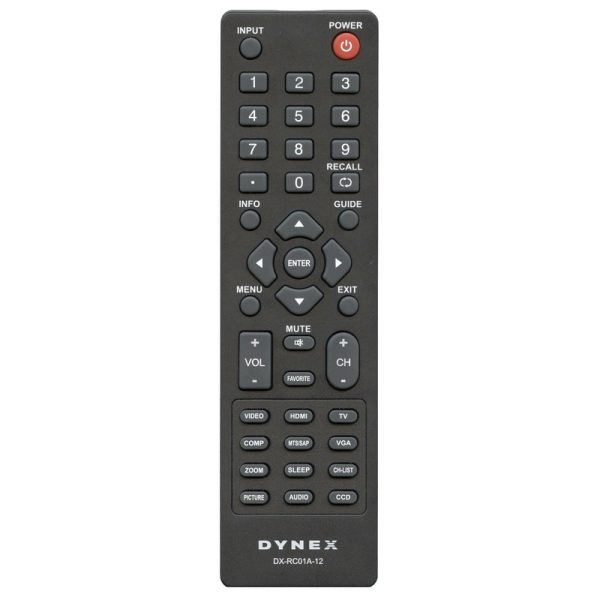 Dynex DXRC01A12 TV Remote Control