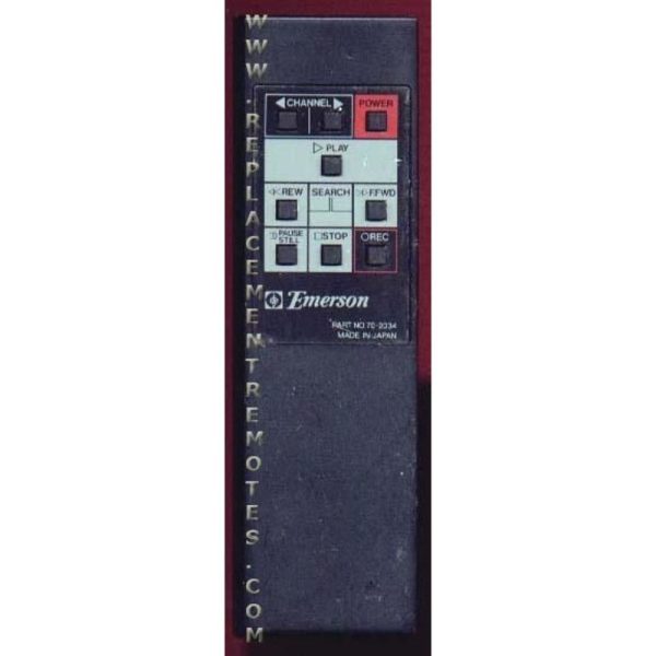 Emerson 702034 VCR Remote Control