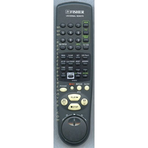 Fisher B19203 VCR Remote Control