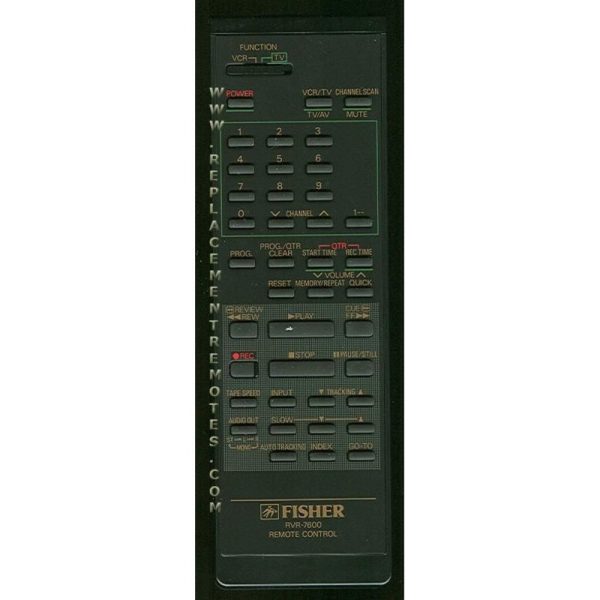 Fisher RVR7600 VCR Remote Control