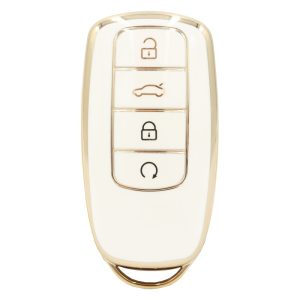Golden Outlined White Car Key Sleeve to suit Chery Omoda 5