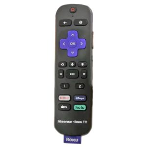 Hisense 75U800GR ROKU TV Remote Control | Voice | RF | Headphone | Netflix | Disney + | Apple TV + | Hulu – 75U800GR-REM