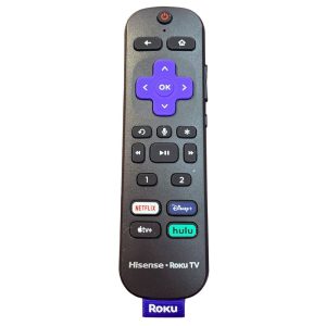 Hisense RC-MC5 ROKU TV Remote Control | Voice | RF | Headphone Jack | Favorites | Netflix | Disney + | Apple TV + | Hulu – 3226001169