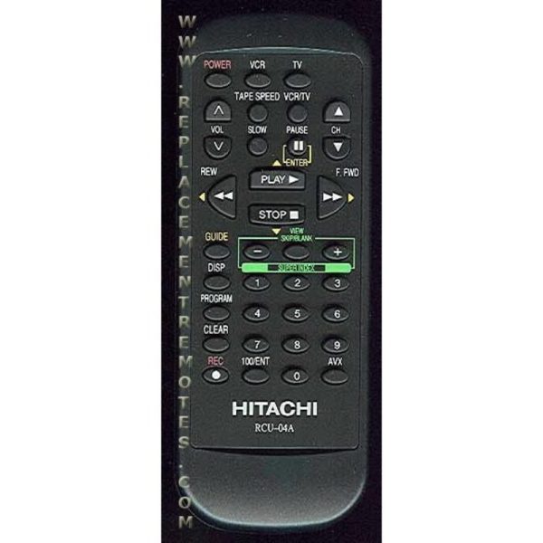 Hitachi RCU04A VCR Remote Control
