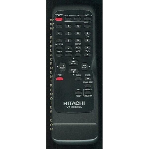 Hitachi VTRM665A VCR Remote Control