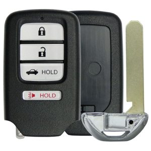 HONDA Smart Remote 4 button Replacement Case with Emergency Key by Car & Truck Remotes