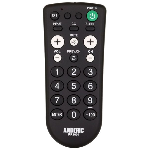 Hospitality 1-Device TV Universal with Large Keys Remote Control – RR1001