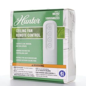 Hunter Universal 3 Speed Ceiling Fan Kit with Handheld Remote Control – White – Damp Rated – 99392