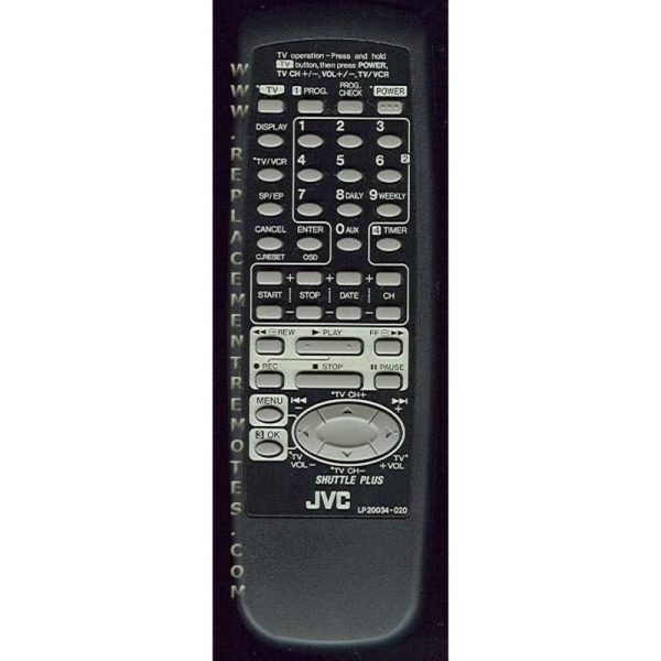 JVC LP20034020A VCR Remote Control