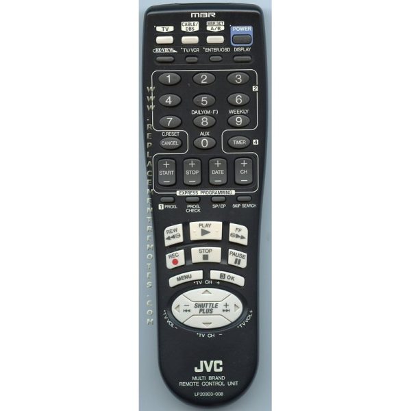 JVC LP20303008 VCR Remote Control