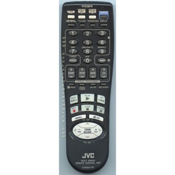 JVC LP20303012 VCR Remote Control