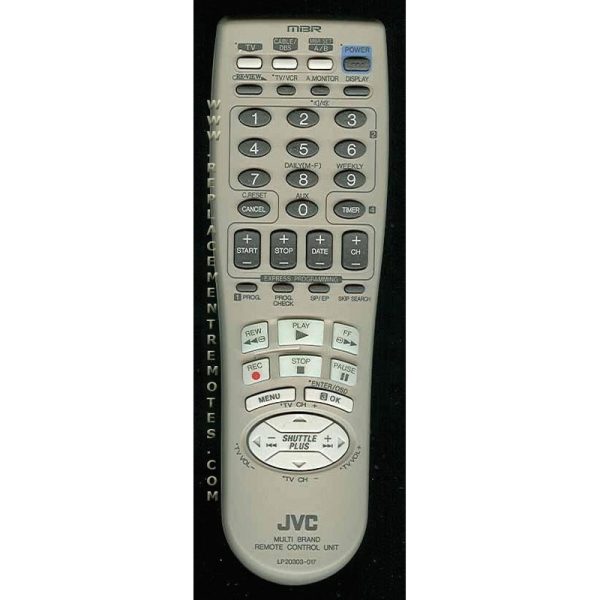 JVC LP20303017 VCR Remote Control
