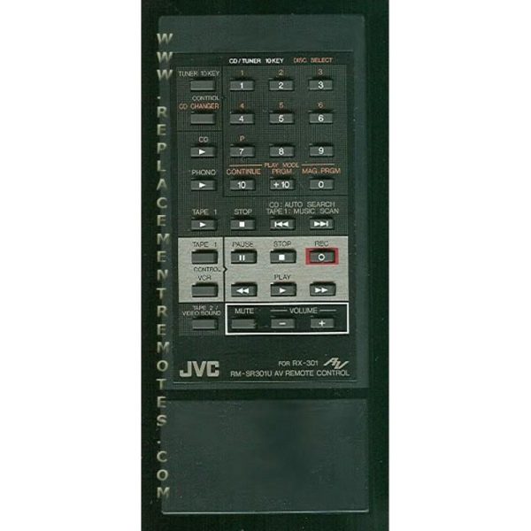 JVC RMSR301U Receiver Remote Control