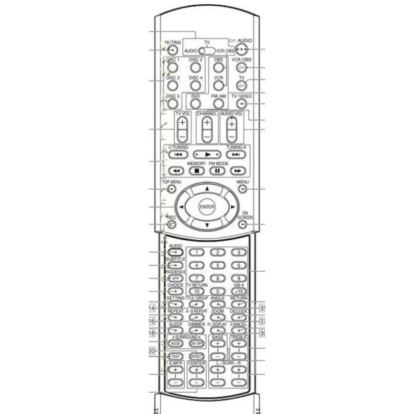 JVC RMSTHM65U Home Theater Remote Control
