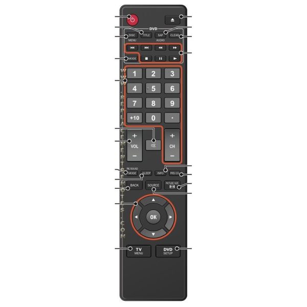 Magnavox 45FNT003 TV/DVD Remote Control