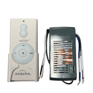 Minka-Aire AireControl 3 Speed Universal 256 Bit Handheld Ceiling Fan Remote Control for LED with Receiver Kit – White – RCS223L