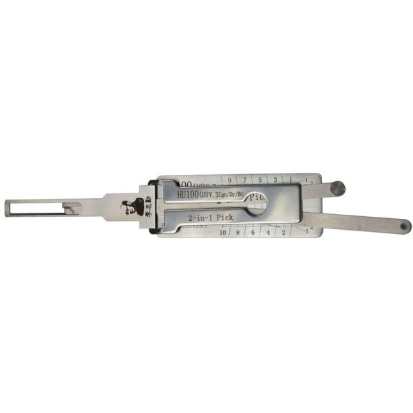 Original LISHI HU100 GM CHEVROLET GMC 10 CUTS 2 IN 1 PICK TOOL DECODER READER IGNITION DOOR TAILGATE
