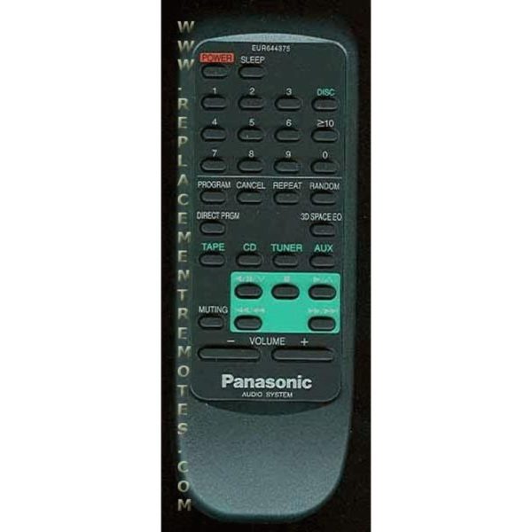 Panasonic EUR644375 VCR Remote Control