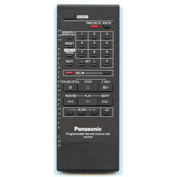 Panasonic VEQ0535 VCR Remote Control