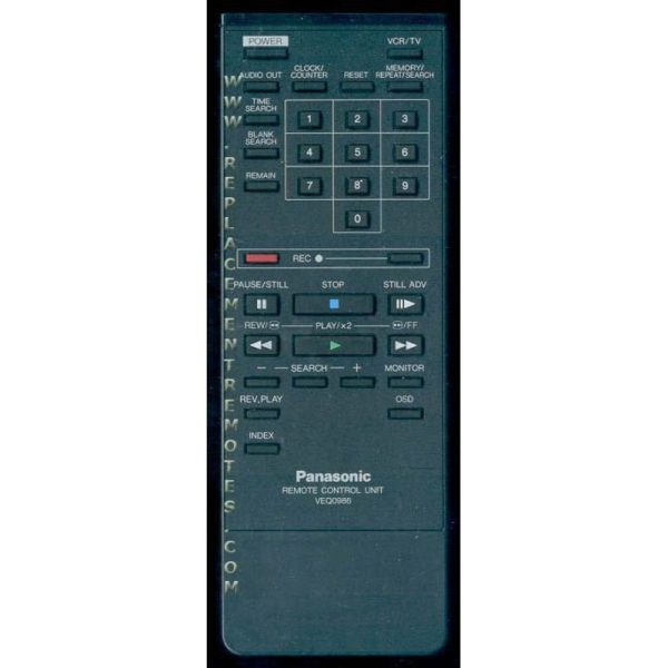 Panasonic VEQ0986 VCR Remote Control