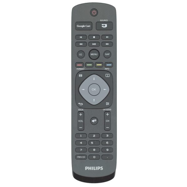 Philips URMT42JHG006 Google Cast TV Remote Control for models 49PFL6921/F7, 55PFL6921/F7, 65PFL6621/F7