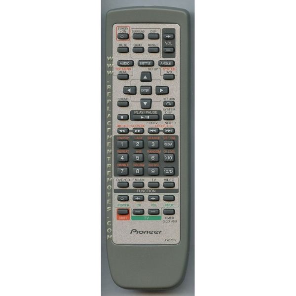Pioneer AXD7315 Receiver Remote Control