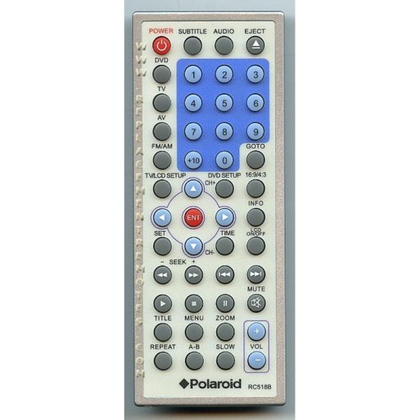 Polaroid RC518B TV/DVD Remote Control