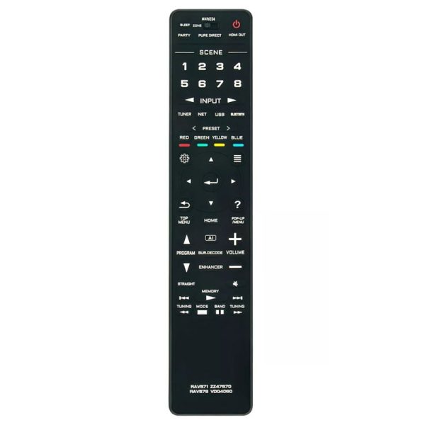 RAV578 VDQ4060 RAV571 ZZ47570 Remote Control Replacement for Yamaha AV Receiver