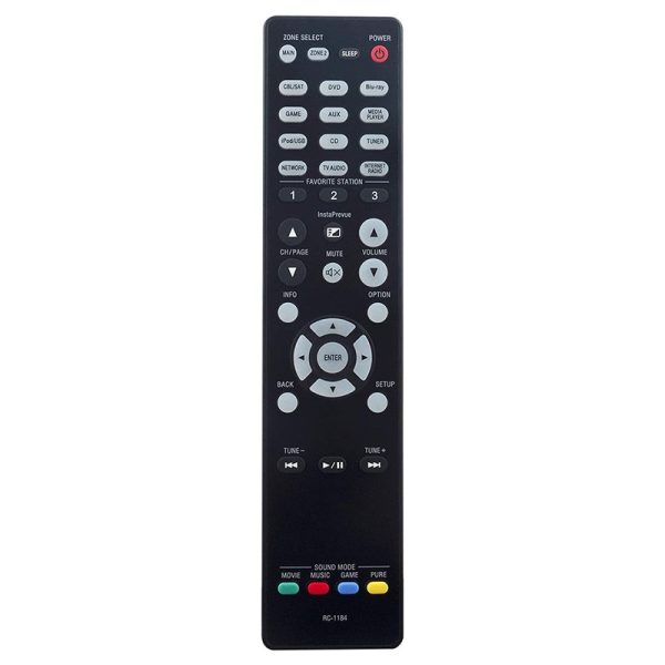 RC-1184 Remote Control Replacement for Denon AV Receiver AVR-X3000