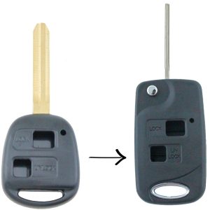 Remote Car Flip Key Blank Button Shell/Case To Suit Toyota Prado RAV4 Echo Corolla