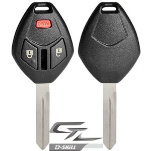 Replacement 3 button Mitsubishi DURASHELL case, shell with blank key by Car & Truck Remotes
