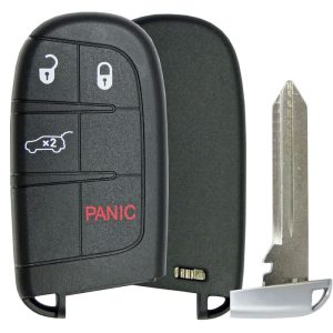 Replacement  4 button Dodge Jeep Smart Remote Shell w/  Power Hatch by Car & Truck Remotes