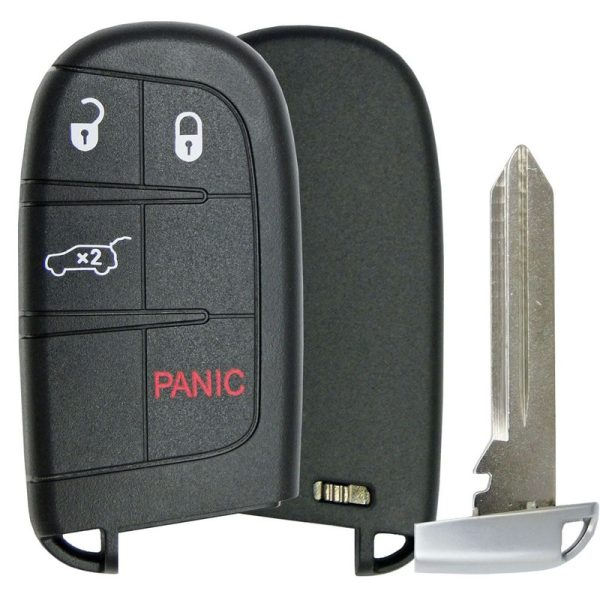Replacement  4 button Dodge Jeep Smart Remote Shell w/  Power Hatch by Car & Truck Remotes