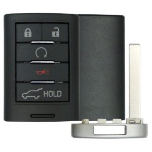 Replacement CADILLAC SRX 5 button smart remote case + insert key