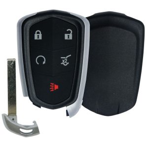 Replacement CADILLAC SRX, XT4, XT5 5 button remote case w/ power door button and insert key