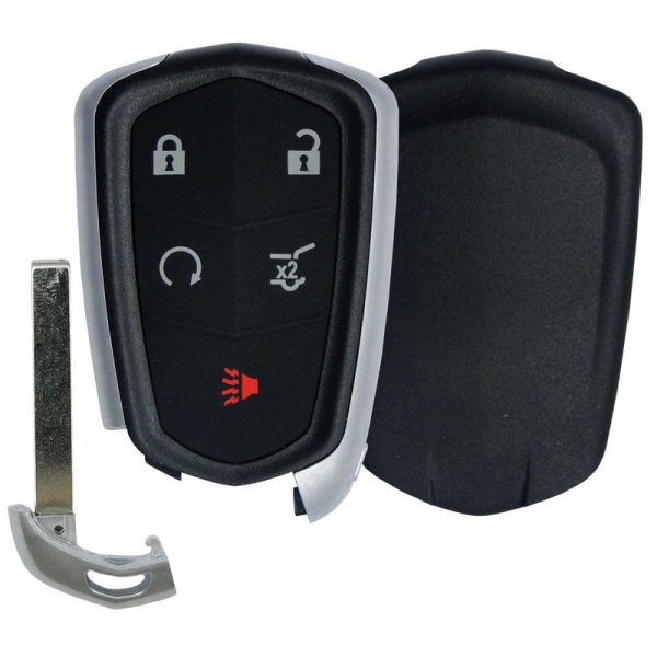 Replacement CADILLAC SRX, XT4, XT5 5 button remote case w/ power door button and insert key