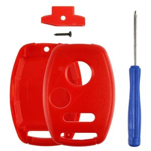 Replacement Honda Remote Shell Kit – 3 buttons – NO CUTTING – Aftermarket RED
