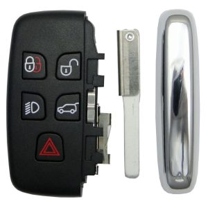 Replacement Jaguar Land Rover 5 button smart remote shell w/  insert key