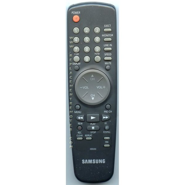 Samsung 00026E VCR Remote Control
