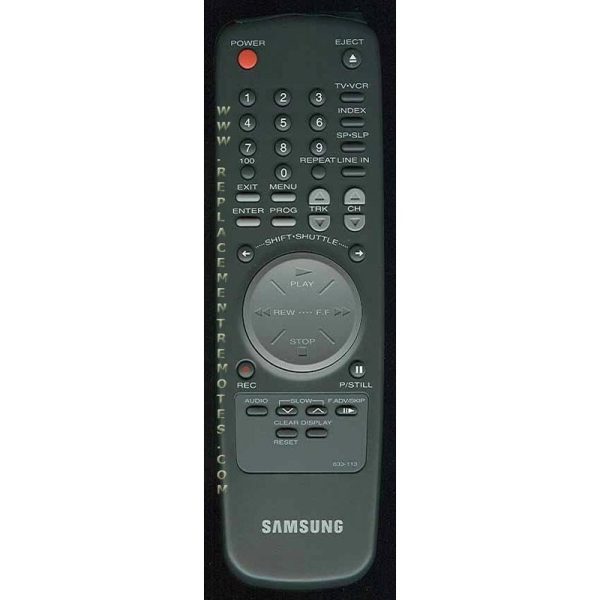 Samsung 633113 VCR Remote Control