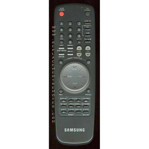 Samsung 633126 VCR Remote Control