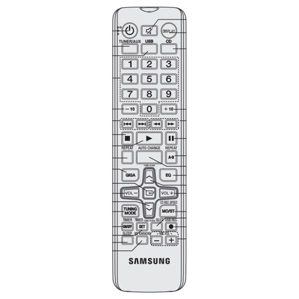 Samsung AH59-02426A Mini Compact System Audio Remote Control – – AH5902426A
