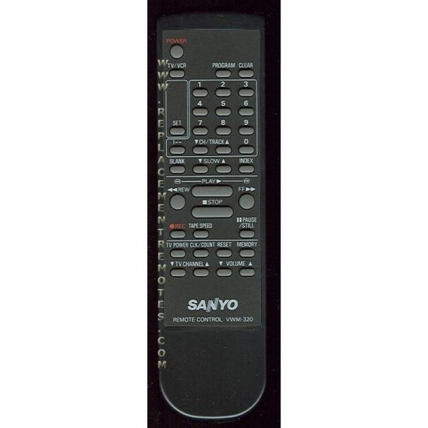Sanyo VWM320 VCR Remote Control
