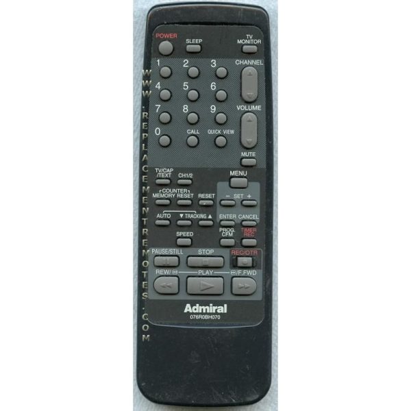 Sharp 076R0BH070 Admiral TV/VCR Remote Control