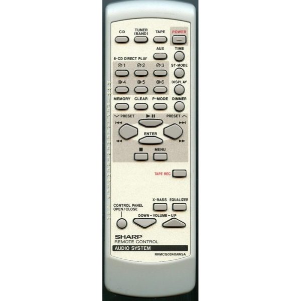 Sharp G0240AWSA Audio Remote Control