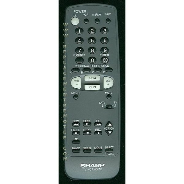 Sharp G1396SA TV/VCR Remote Control